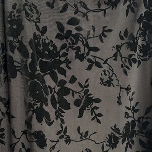 Black velvet Floral detail Slip Dress